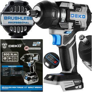 Deko DKBW20XP01 Klucz Udarowy Akumulatorowy Silnik Bezszczotkowy 1/2'' Klucz Do Kół 800 Nm Deko DKBW20XP01 Klucz Udarowy Akumulatorowy Silnik Bezszczotkowy 1/2'' Klucz Do Kół 800 Nm