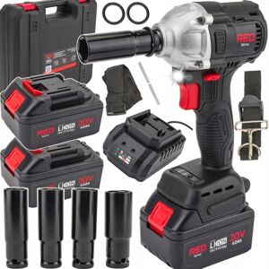 RED TECHNIC Klucz Udarowy Bezszczotkowy 2x20v 4000mah z Nasadkami 17/18/19/20 Mm Led RED TECHNIC Klucz Udarowy Bezszczotkowy 2x20v 4000mah z Nasadkami 17/18/19/20 Mm Led