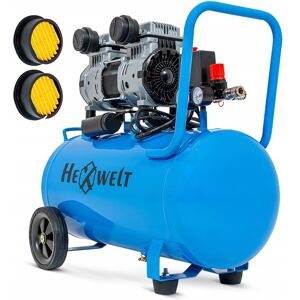 Kompresor bezolejowy 50L 1500W HEXWELT 2T 8 bar cichy dwutłokowy Kompresor bezolejowy 50L 1500W HEXWELT 2T 8 bar cichy dwutłokowy