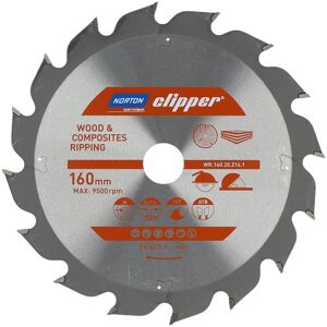 Norton 160 mm x 20 mm x 16z Kołowy piłowy blat - Drewno i materiały kompozytowe Norton 160 mm x 20 mm x 16z Kołowy piłowy blat - Drewno i materiały kompozytowe