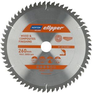 Tarcza Tarczowa Norton - Średnica 260mm - 60 Zębów - Drewno & Kompozyty - Ujemny Kąt Cięcia Tarcza Tarczowa Norton - Średnica 260mm - 60 Zębów - Drewno & Kompozyty - Ujemny Kąt Cięcia