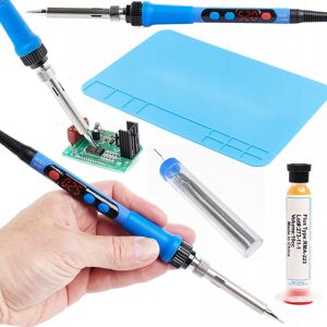 Precyzyjna Lutownica Techrebal Z Wyświetlaczem 120W Cyna 0,8mm Topnik Groty Zestaw Precyzyjna Lutownica Techrebal Z Wyświetlaczem 120W Cyna 0,8mm Topnik Groty Zestaw