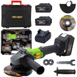 PROCRAFT PGA20 Szlifierka kątowa akumulatorowa bezszczotkowa 2x4.0Ah PROCRAFT PGA20 Szlifierka kątowa akumulatorowa bezszczotkowa 2x4.0Ah