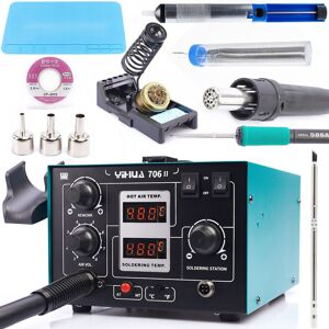 Techrebal Profesjonalna Stacja Lutownicza 2w1 Hot-Air Groty T12 Yihua 706 II Zestaw Akcesoriów Do Lutowania Techrebal Profesjonalna Stacja Lutownicza 2w1 Hot-Air Groty T12 Yihua 706 II Zestaw Akcesoriów Do Lutowania