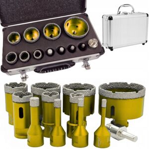 Inny producent SOLIDNE Otwornice diamentowe DO GRESU zestaw otwornic 11szt + ADAPTER M14 Inny producent SOLIDNE Otwornice diamentowe DO GRESU zestaw otwornic 11szt + ADAPTER M14
