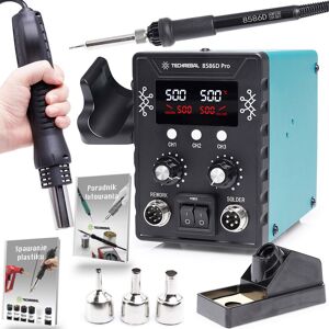 Stacja Lutownicza 2W1 Hot Air Lutownica Kolbowa Techrebal 8586D Pro 760W Stacja Lutownicza 2W1 Hot Air Lutownica Kolbowa Techrebal 8586D Pro 760W