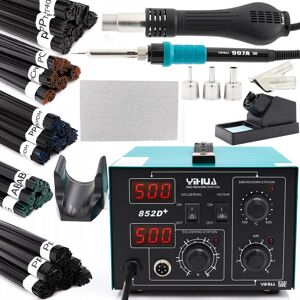 Techrebal Stacja Lutownicza 2W1 Yihua 852D+ Hot Air Lutownica Grotowa Zestaw Spoiw 500G Siatka Dysza But Techrebal Stacja Lutownicza 2W1 Yihua 852D+ Hot Air Lutownica Grotowa Zestaw Spoiw 500G Siatka Dysza But