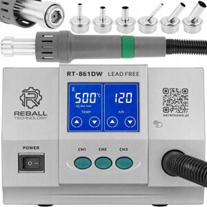 STACJA LUTOWNICZA HOT AIR SPAWARKA PLASTIKU REBALL RT-861DW 1300W + 6 DYSZ STACJA LUTOWNICZA HOT AIR SPAWARKA PLASTIKU REBALL RT-861DW 1300W + 6 DYSZ