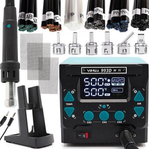 Techrebal Stacja lutownicza Hot-air Yihua 993DM-IV + 6 spoiw 50g + 3 siatki Techrebal Stacja lutownicza Hot-air Yihua 993DM-IV + 6 spoiw 50g + 3 siatki