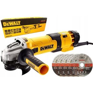 DeWalt Szlifierka kątowa DWE4257-QS REGULACJA OBROTÓW 125mm 1500W 230V, 5x TARCZE DeWalt Szlifierka kątowa DWE4257-QS REGULACJA OBROTÓW 125mm 1500W 230V, 5x TARCZE