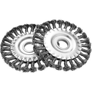 Inny producent Zestaw 2 okrągłych szczotek, szczotka kątowa 125 mm x 22 mm, tarczowa, do warkocza, drut stalowy do wiertarki, stalowa z plecionym włosiem drucianym Inny producent Zestaw 2 okrągłych szczotek, szczotka kątowa 125 mm x 22 mm, tarczowa, do warkocza, drut stalowy do wiertarki, stalowa z plecionym włosiem drucianym