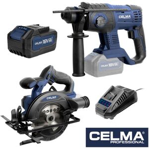 Zestaw CELMA Professional Młot udarowo-obrotowy PRWg 2-20OBS + Pilarka tarczowa DBRc-Li 18OBS + 1xAku4Ah + Ładowarka LD1 Zestaw CELMA Professional Młot udarowo-obrotowy PRWg 2-20OBS + Pilarka tarczowa DBRc-Li 18OBS + 1xAku4Ah + Ładowarka LD1