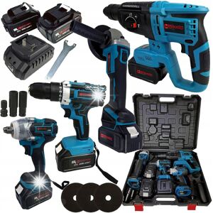 Inny producent ZESTAW NARZĘDZI AKUMULATOROWYCH 21V 4w1 MŁOTOWIERTARKA KLUCZ SZLIFIERKA AKU Inny producent ZESTAW NARZĘDZI AKUMULATOROWYCH 21V 4w1 MŁOTOWIERTARKA KLUCZ SZLIFIERKA AKU