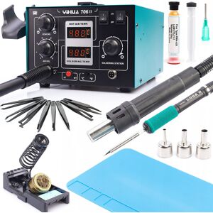 Techrebal Zestaw Profesjonalna Stacja Lutownicza 2w1 Hot-Air Groty T12 Yihua 706 II Topnik Mata Antystatyczna Pęsety Techrebal Zestaw Profesjonalna Stacja Lutownicza 2w1 Hot-Air Groty T12 Yihua 706 II Topnik Mata Antystatyczna Pęsety
