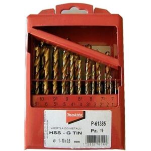 Zestaw wierteł Makita - Powlekane tytanem 19 sztuk 1-10mm Zestaw wierteł Makita - Powlekane tytanem 19 sztuk 1-10mm