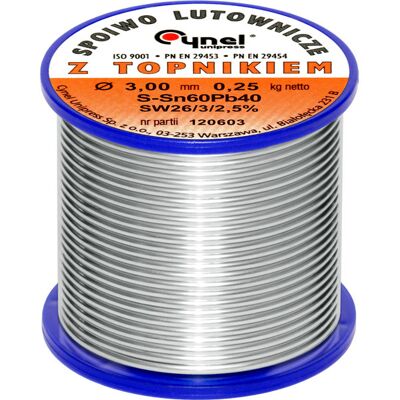 Cynel 0.25 Kg Cyna 3,00/250G/Spoiwo Lc60-Sw26 (1Ph) Cynel 0.25 Kg Cyna 3,00/250G/Spoiwo Lc60-Sw26 (1Ph)