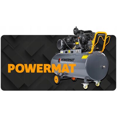 Powermat 200L 230V KOMPRESOR OLEJOWY SPRĘŻARKA POWIETRZA 6560L/MIN 8BAR PROFI +WĄŻ Powermat 200L 230V KOMPRESOR OLEJOWY SPRĘŻARKA POWIETRZA 6560L/MIN 8BAR PROFI +WĄŻ