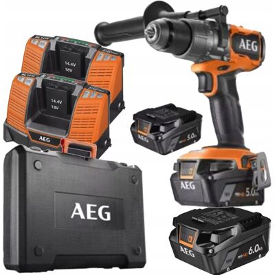AEG Wiertarko-Wkrętarka z Udarem + Akumulator 2x5Ah+6Ah + 2x Ładowarka AEG Wiertarko-Wkrętarka z Udarem + Akumulator 2x5Ah+6Ah + 2x Ładowarka