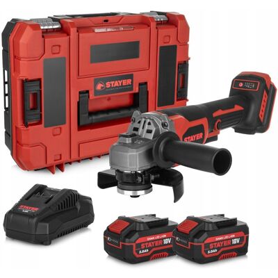 Akumulatorowa Szlifierka Kątowa 18v 115mm 2x5ah Walizka Stayer Agbr L2025 Akumulatorowa Szlifierka Kątowa 18v 115mm 2x5ah Walizka Stayer Agbr L2025