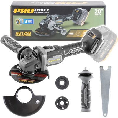 Akumulatorowa szlifierka kątowa Procraft Industrial AG125B BB – silnik bezszczotkowy Akumulatorowa szlifierka kątowa Procraft Industrial AG125B BB – silnik bezszczotkowy