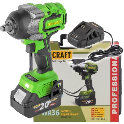 Akumulatorowy klucz udarowy Procraft PWA36-1B-C (1 szt. akum. 4Ah, ładowarka, walizka) Akumulatorowy klucz udarowy Procraft PWA36-1B-C (1 szt. akum. 4Ah, ładowarka, walizka)