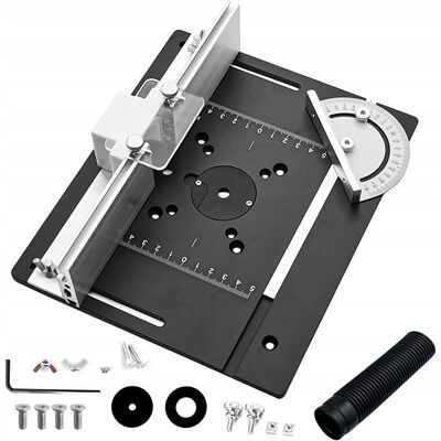 inna (Inny) ALUMINIOWA PŁYTA DO STOŁU FREZARKI 240×200×5MM Z KĄTOMIERZEM I PROWADNICĄ inna (Inny) ALUMINIOWA PŁYTA DO STOŁU FREZARKI 240×200×5MM Z KĄTOMIERZEM I PROWADNICĄ