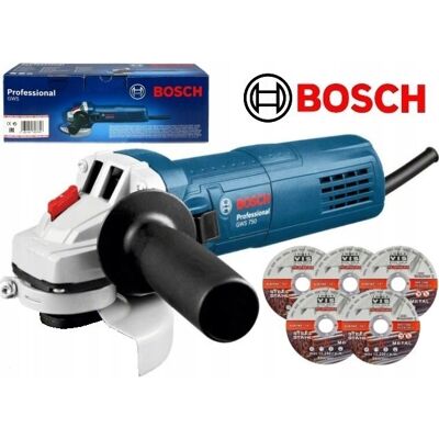 Bosch SZLIFIERKA KĄTOWA Professional GWS750 125mm 750W + TARCZE INOX Bosch SZLIFIERKA KĄTOWA Professional GWS750 125mm 750W + TARCZE INOX