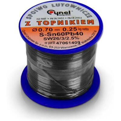 Cynel Sn60Pb40 Drut lutowniczy - Elektroniczne lutowanie Cynel Sn60Pb40 Drut lutowniczy - Elektroniczne lutowanie