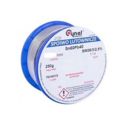 Pręt lutowniczy Cynel Sn60Pb40 - 3mm, 250g, RoHS2 Pręt lutowniczy Cynel Sn60Pb40 - 3mm, 250g, RoHS2