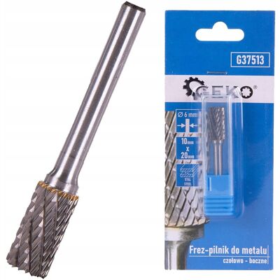 Geko Odporny Frez-Pilnik Do Metalu Z Węglika Wolframu 10X20Mm 6Mm G37513 Geko Odporny Frez-Pilnik Do Metalu Z Węglika Wolframu 10X20Mm 6Mm G37513