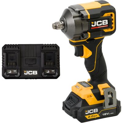 JCB Professional 18V Klucz Udarowy 1/2 250Nm Dual Charger 4.5A Bateria 2Ah JCB Professional 18V Klucz Udarowy 1/2 250Nm Dual Charger 4.5A Bateria 2Ah