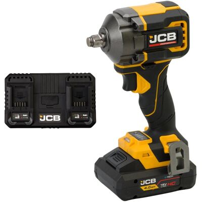 JCB Professional 18V Klucz Udarowy 1/2 250Nm Dual Charger 4.5A Bateria 4Ah JCB Professional 18V Klucz Udarowy 1/2 250Nm Dual Charger 4.5A Bateria 4Ah