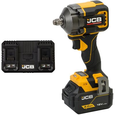 JCB Professional 18V Klucz Udarowy 1/2 400Nm Dual Charger 4.5A Bateria 5Ah JCB Professional 18V Klucz Udarowy 1/2 400Nm Dual Charger 4.5A Bateria 5Ah
