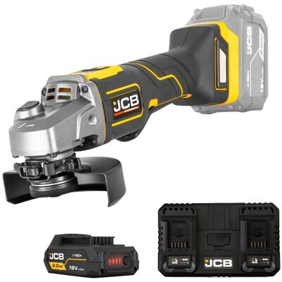 JCB Professional 18V Szlifierka Kątowa 125Mm Dual Charger 4.5A Bateria 2Ah JCB Professional 18V Szlifierka Kątowa 125Mm Dual Charger 4.5A Bateria 2Ah