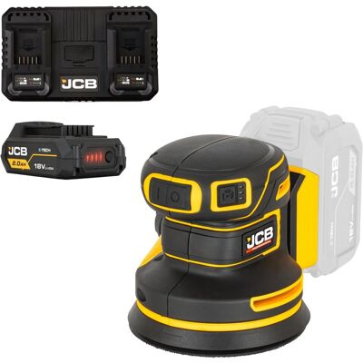 JCB Professional 18V Szlifierka Mimośrodowa 125mm Dual Charger Bateria 2Ah JCB Professional 18V Szlifierka Mimośrodowa 125mm Dual Charger Bateria 2Ah