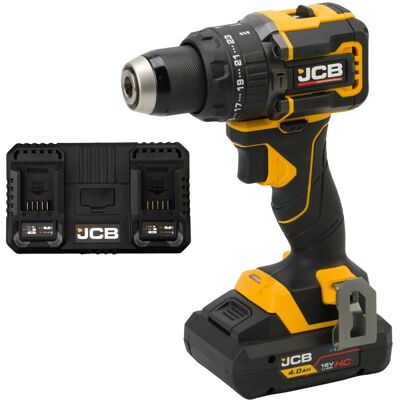 JCB Professional 18V Wiertarko Wkrętarka 75 Nm Dual Charge 4.5A Bateria 4Ah JCB Professional 18V Wiertarko Wkrętarka 75 Nm Dual Charge 4.5A Bateria 4Ah