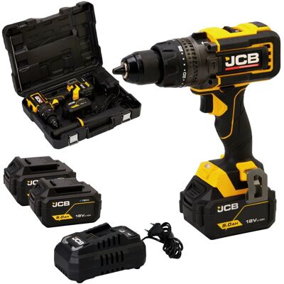 JCB Professional Zestaw Wiertarko-Wkrętarka 160Nm 2 x 5Ah Ładowarka 18V JCB Professional Zestaw Wiertarko-Wkrętarka 160Nm 2 x 5Ah Ładowarka 18V