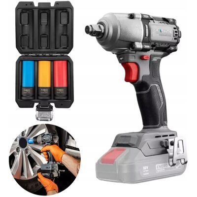 GRAPHITE Klucz Udarowy 450Nm Bezszczotkowy Akumulatorowy + Nasadki do Felg Alu Udar GRAPHITE Klucz Udarowy 450Nm Bezszczotkowy Akumulatorowy + Nasadki do Felg Alu Udar