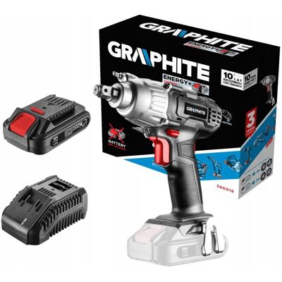 GRAPHITE KLUCZ UDAROWY UDAR 18V + AKU. 2 AH + ŁADOWARKA GRAPHITE KLUCZ UDAROWY UDAR 18V + AKU. 2 AH + ŁADOWARKA