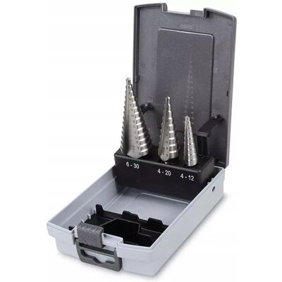 Komplet 3 wierteł stożkowych 4-30mm stopniowych HSS Beta 425/SP3 Komplet 3 wierteł stożkowych 4-30mm stopniowych HSS Beta 425/SP3