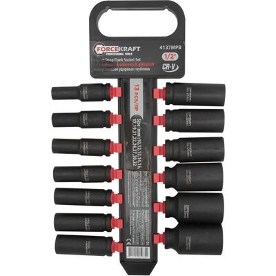 KOMPLET Zestaw Nasadek Udarowych Długich GŁĘBOKIE 1/2' 10-32mm 13el. Forsage Cr-Mo 6-KĄT KOMPLET Zestaw Nasadek Udarowych Długich GŁĘBOKIE 1/2' 10-32mm 13el. Forsage Cr-Mo 6-KĄT