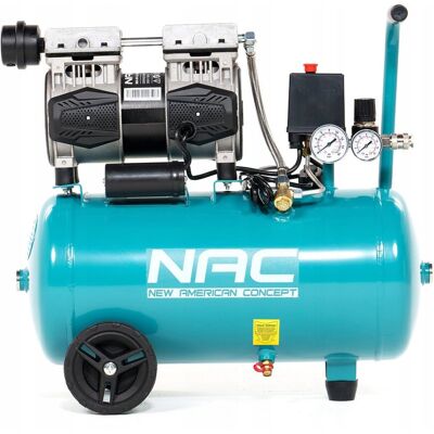 KOMPRESOR BEZOLEJOWY 24L NAC 8 BAR 600W 107L/MIN SPRĘŻARKA POWIETRZA CICHA KOMPRESOR BEZOLEJOWY 24L NAC 8 BAR 600W 107L/MIN SPRĘŻARKA POWIETRZA CICHA