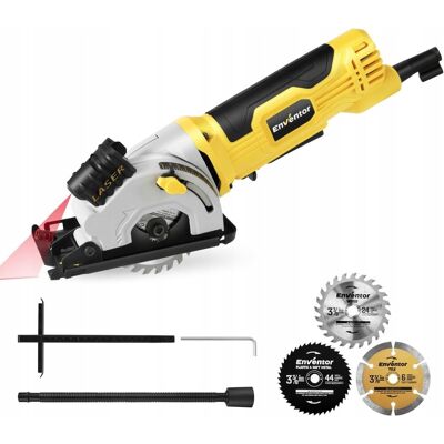 Inny producent Mini pilarka tarczowa 580W z prowadnicą laserową 3 ostrza Mała piła ręczna Inny producent Mini pilarka tarczowa 580W z prowadnicą laserową 3 ostrza Mała piła ręczna