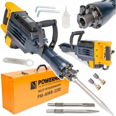 Powermat Młot Wyburzeniowy Udarowy Do Kucia 50J Hex 3200W Powermat Młot Wyburzeniowy Udarowy Do Kucia 50J Hex 3200W