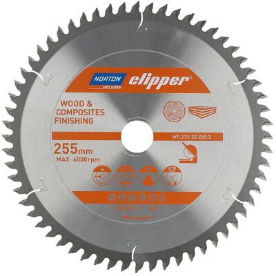 Norton 255mm x 30mm Tarcza do Piły Tarczowej do Drewna i Kompozytów Norton 255mm x 30mm Tarcza do Piły Tarczowej do Drewna i Kompozytów
