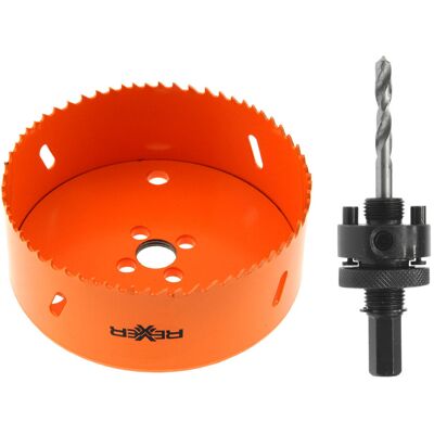REXXER Otwornica Bi-Metalowa 127 Mm + Uchwyt Do Otwornic Bi-Metalowych 32-200 Mm REXXER Otwornica Bi-Metalowa 127 Mm + Uchwyt Do Otwornic Bi-Metalowych 32-200 Mm