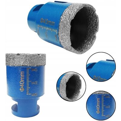 Otwornica koronka 40 mm M14 wiertło diamentowe do gresu glazury Titanium Otwornica koronka 40 mm M14 wiertło diamentowe do gresu glazury Titanium