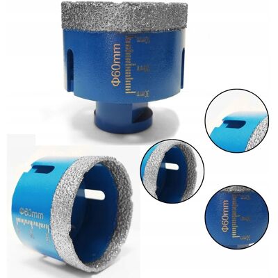Otwornica koronka 60 mm M14 wiertło diamentowe do gresu glazury Titanium Otwornica koronka 60 mm M14 wiertło diamentowe do gresu glazury Titanium
