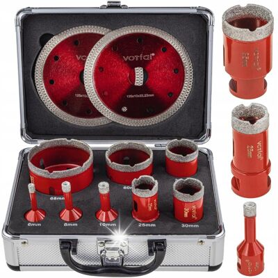 Inny producent OTWORNICE DIAMENTOWE DO BETONU GRESU PŁYTEK KORONKI 6-68 MM M14 2X TARCZA Inny producent OTWORNICE DIAMENTOWE DO BETONU GRESU PŁYTEK KORONKI 6-68 MM M14 2X TARCZA