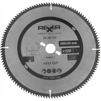 REXXER Piła Tarczowa Do Drewna 300X30 Mm 120 Zębów Hm REXXER Piła Tarczowa Do Drewna 300X30 Mm 120 Zębów Hm